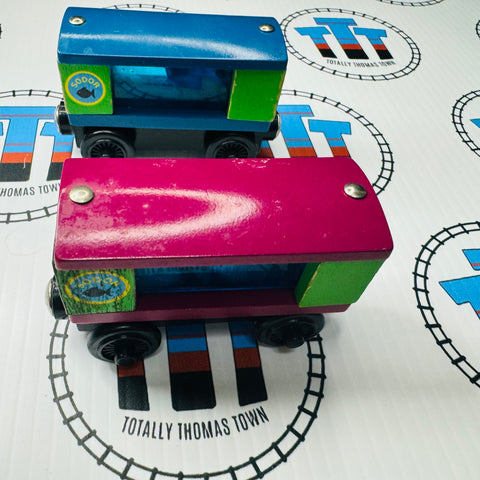 Aquarium Cars Square with Shark and Squid NO Water (Learning Curve) Fair Condition Wooden - Used