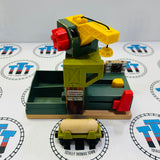 Tidmouth Timber Yard with 2 Logs and 1 Log Car #1 Missing Roof/Chipped Log - Used