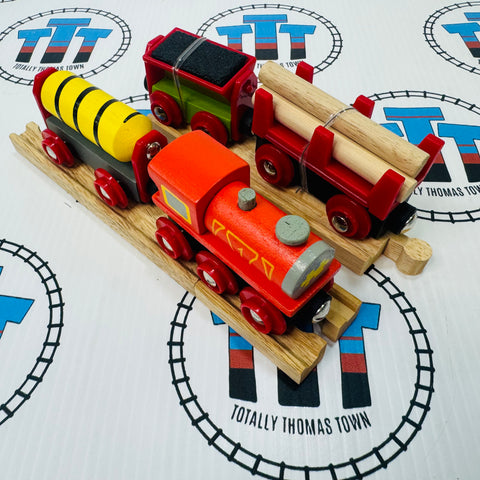 Supplies Train with Buffer and Track BIGJIGS Rail Wooden - New in Box