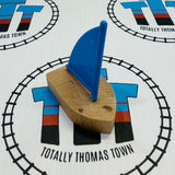 BRIO 33630 Blue Small Sailboat Vintage (Glued at Base) Wooden - Used