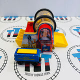 Sodor Popcorn Factory with Cargo Car (Chipping Paint) and Cargo #2 Fair Condition Sometimes Gets Stuck Wooden - Used