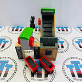 Coal Company with Conveyor #1, 2 Cargo Cars (2002) and 2 Cargo Pieces Chipped Piece Wooden - Used