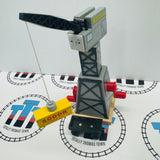 Cranky the Crane Grey (1999) with Different Cargo Car #3 Knot in String Fair Condition Wooden - Used