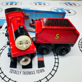 James and Tender with Bent Card (Learning Curve 1996) Wooden - Used
