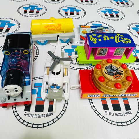 80th Anniversary Thomas and Harold Party Trains New in Box - TOMY