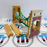 Collapsing Suspension Bridge #3 Fair Condition Chipping Paint/Cracked Track Wooden - Used