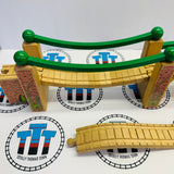Suspension Bridge with Track Rare #1 Slightly Ripping Stickers Clickity Clack Wooden - Used