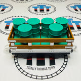 Brown Cargo Car with Green Barrels (2002) Used - TOMY
