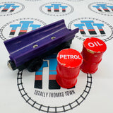 Purple Barrel Car with Oil and Petrol Barrels Poor Condition Wooden - Used