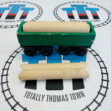 Sawmill Depot with Henry’s Log Car (1998) and 2 Logs #4 Roof Missing Peg Wooden - Used