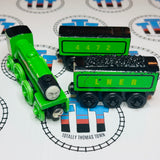 Flying Scotsman with 2 Tenders #8 (Learning Curve 1999) Fair Condition Chipping Paint Wooden - Used