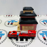 Fire Station #1 Good Condition with Fire Truck & Fire Train (2003) Wooden - Used
