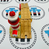 Lighthouse & Drawbridge with Lights and Sound #3 (Glitchy Sounds/Stiff to Turn) Wooden - Used