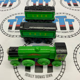 Flying Scotsman with 2 Tenders #4 (Learning Curve 1999) Painted Tops Rare Wooden - Used