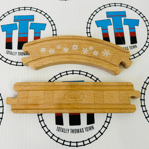 Straight & Curve Track 2 Pieces New Edition Wood - Used