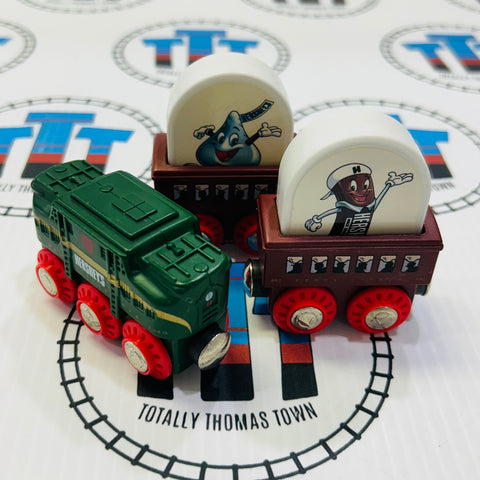 Plastic Green Other Brand Hershey Train with Coaches #1 Wooden - Used