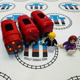 BRIO 33513 Red Metro Train with Lights and 2 Figures Wooden - Used