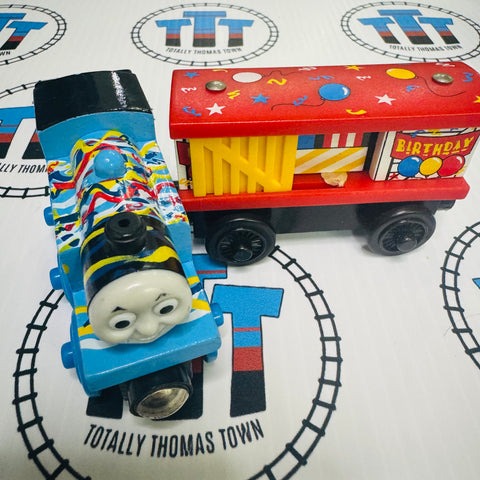 Happy Birthday Thomas & Box Car (Learning Curve) Good Condition Wooden - Used