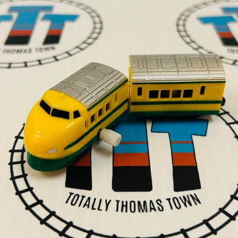 Doctor Yellow Green Set Class 922 T3 Shinkansen with Coach Capsule Plarail Wind Up - Used