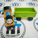 Animal Park Thomas with Cargo Car (Thomas Wood Mattel Unpainted) Good Condition Wooden - Used