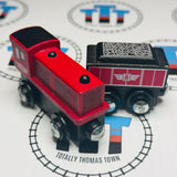Red Engine #13 & Tender Generic Brand Wooden - Used