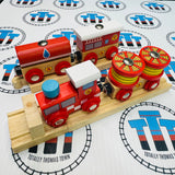 Fire and Rescue Trains with Buffer and Track BIGJIGS Rail Wooden - New in Box