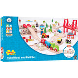 Rural Train and Road Set Set BIGJIGS Rail Wooden - NEW in Box