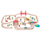 Rural Train and Road Set Set BIGJIGS Rail Wooden - NEW in Box