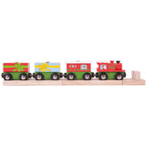 Christmas Train with Buffer and Track BIGJIGS Rail Wooden - New in Box