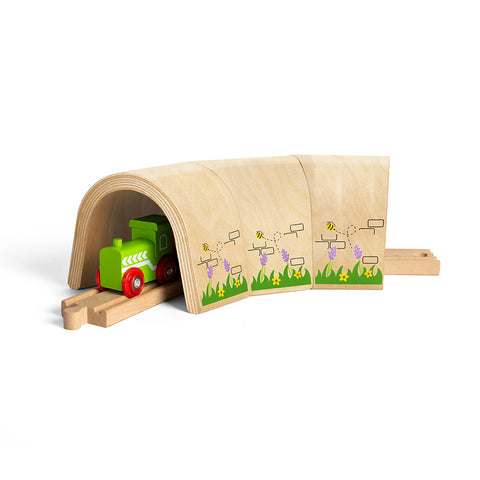 Curve and Straight Tunnel (Steam Bent Ply Tunnel) BIGJIGS Rail Wooden - New in Box