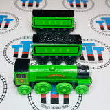Flying Scotsman with 2 Tenders #8 (Learning Curve 1999) Fair Condition Chipping Paint Wooden - Used