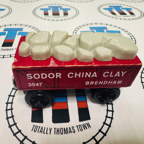 Red China Clay Car (Learning Curve 1997) Rare Chipped Piece Wooden - Used