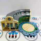Tidmouth Sheds Roundhouse with Turntable no Rails (Learning Curve) #1 Chipped Track Wooden - Used