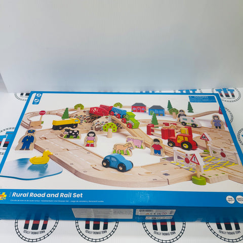 Rural Train and Road Set Set BIGJIGS Rail Wooden - NEW in Box