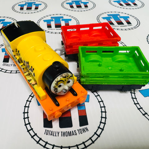 Animal Party Percy with Empty Cars (2013 Mattel) Good Condition Used - Trackmaster Revolution