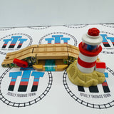 Lighthouse & Drawbridge with Lights and Sounds #4 Good Condition Wooden - Used