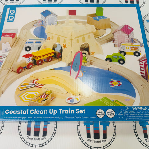 Coastal Clean Up Train Set BIGJIGS Rail Wooden - NEW in Box