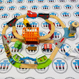 Busy Island Set #1 Complete Fair Condition/Marked Track with Thomas, Passenger Coach, Cargo Car and Jeremy (Thomas Wood Mattel) - Used
