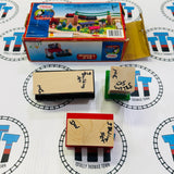 Set of 3 Buildings (Writing on Bases) Thomas Brand Wooden - Used in Box