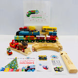 🎄 Christmas BIGJIGS Wooden Train Pack · Fully Wrapped & Ready to Gift · Assembly Required! 🎁