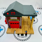 Sodor Fire Station with Lights and Sound #1 Door Doesn't Stay Up Wooden - Used