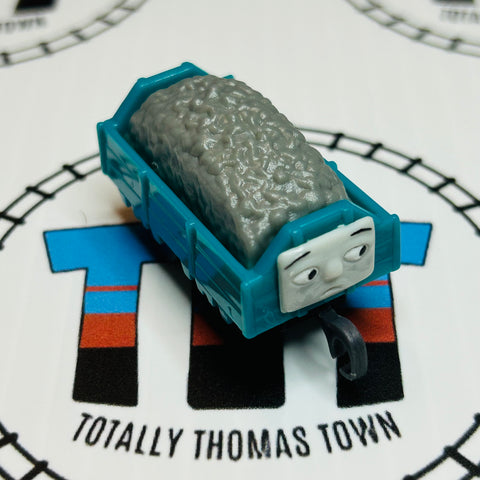 Blue Troublesome Truck Eyes Open with Grey Gravel Pull Along Capsule Plarail - Used