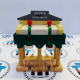 Deluxe Over the Track Signal House #3 Marked/Stained Wooden - Used