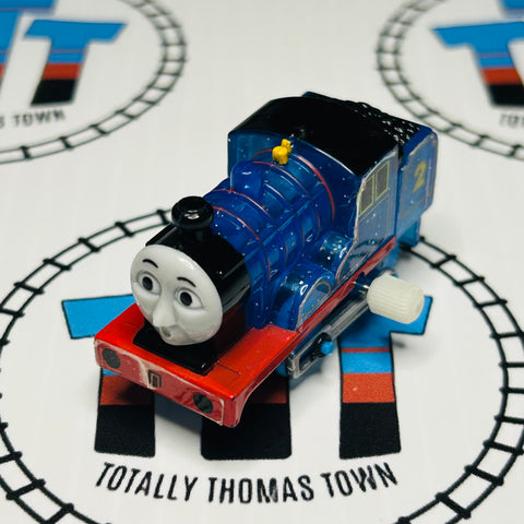 Clear Glitter Surprised Edward Peeling/Missing Stickers Capsule Plarail Wind Up - Used