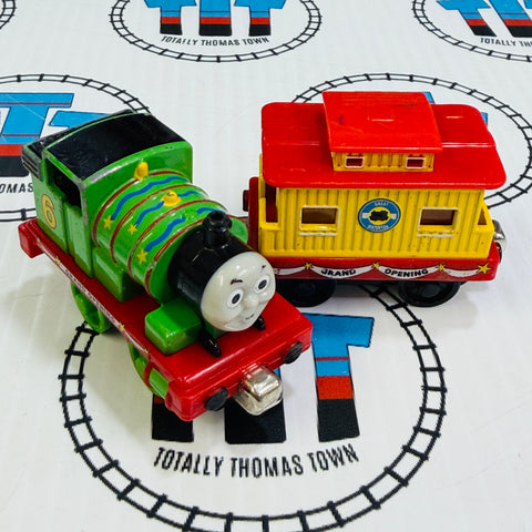Percy and Caboose with Grand Opening Banner (2002) Used - Take Along