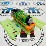Hyper Glow Percy with 3 Track Pieces (2017) Good Condition Used - Trackmaster Revolution