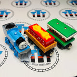 Winter Wonderland Thomas, Present Car and Winter Caboose #2 (Learning Curve 2002) Wooden - Used