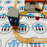 Percy at the Dieselworks Set #2 (LIGHT ONLY NO SOUND/Missing Cargo Bin) Fair Condition Wooden Rare - Used