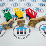 Circus Trains (Learning Curve 2003) with Lion, Giraffe and Zebra (2001) Good Condition Wooden - Used