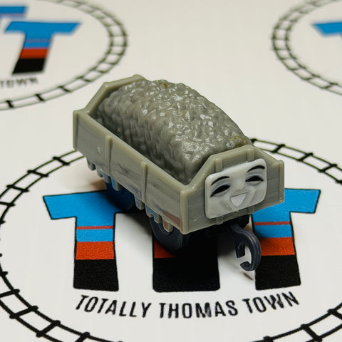 Light Grey Troublesome Truck Eyes Closed with Grey Gravel Pull Along Capsule Plarail - Used